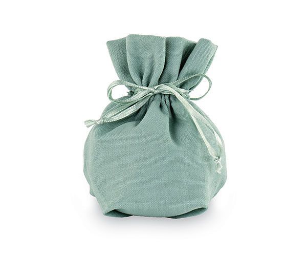 Sacchetto porta confetti, verde salvia, 6x6x11 - Aroma di Vaniglia
