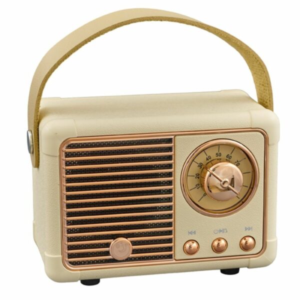 Cassa Bluetooh a forma di radio vintage, panna