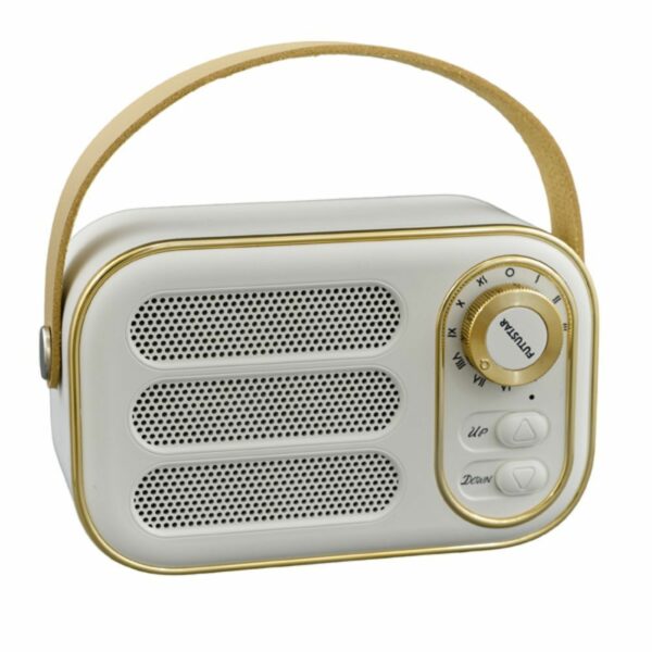 Cassa Bluetooh a forma di radio vintage, bianco