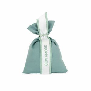 Sacchetto portaconfetti raso salvia, Con Amore