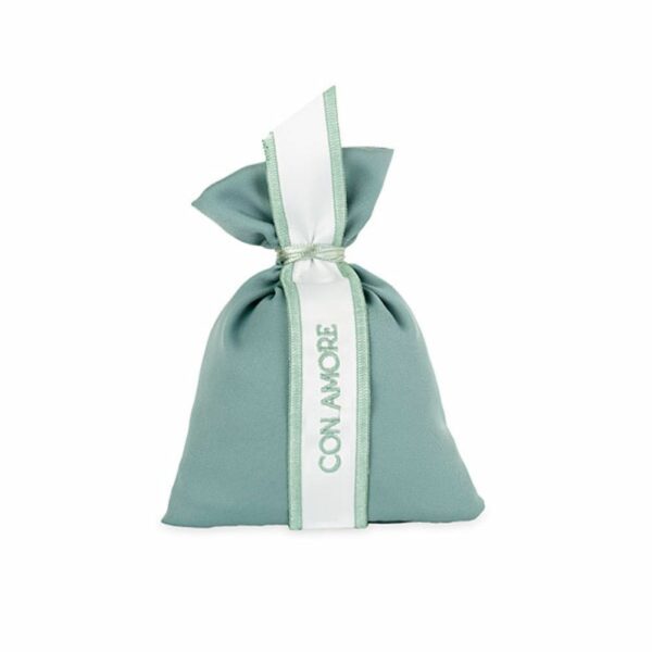Sacchetto portaconfetti raso salvia, Con Amore