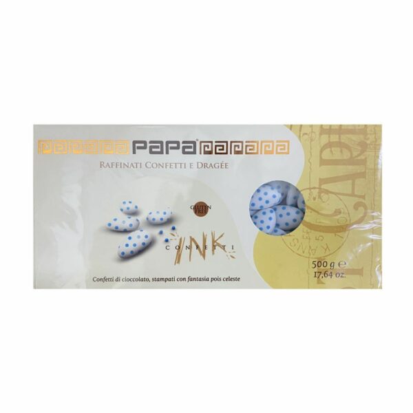 Confetti Papa, al cioccolato con pois celesti - immagine 2