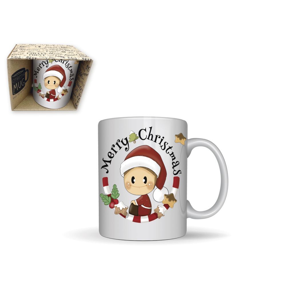 Collezione BUBINE, Tazza Natalizia in ceramica MERRY CHRISTMAS