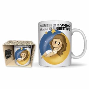 Collezione BUBINE, Tazza in ceramica BUBINA, Addormentati con un sogno