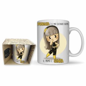 Collezione BUBINE, Tazza in ceramica BUBINA Senza Pazianza