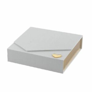 Scatola porta confetti quadrata telata, BIANCA