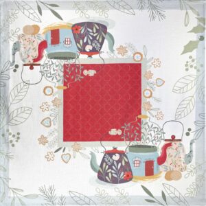 Centrotavola 100% cotone con teiere