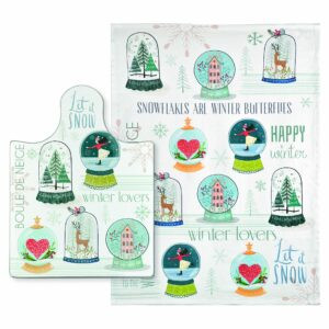 Tagliere vetro temperato con strofinaccio, Boule de Nei