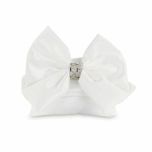 Pochette porta confetti con Fiocco e Strass, bianco