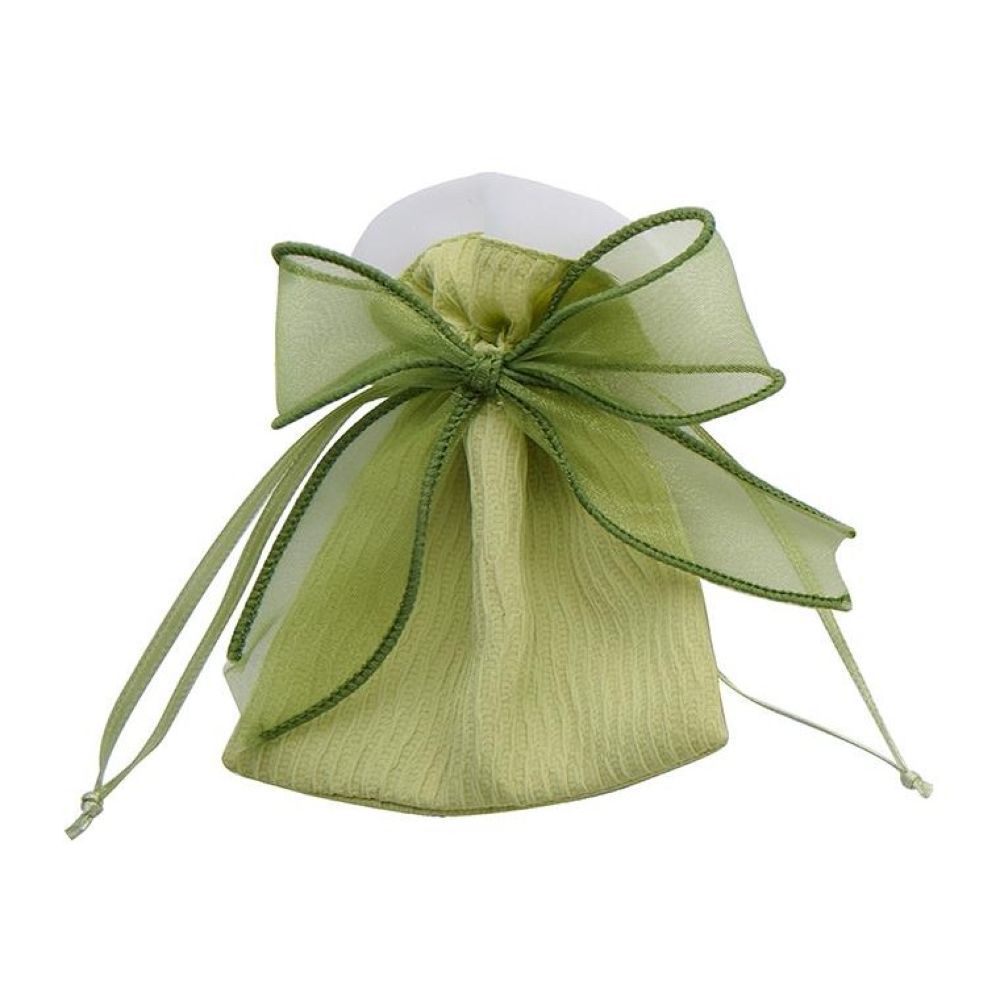 Sacchetto Portaconfetti rigato con Fiocco, verde