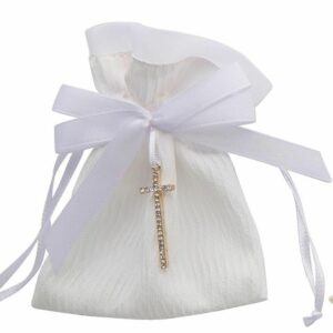 Sacchetto Portaconfetti con ciondolo, Croce