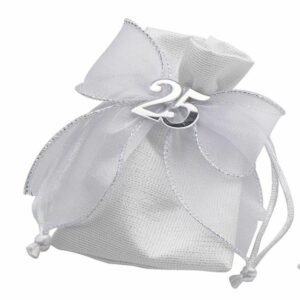 Sacchetto Portaconfetti con fiocco, Nozze d'Argento