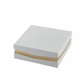 Scatola porta confetti quadrata, liscia, bianco