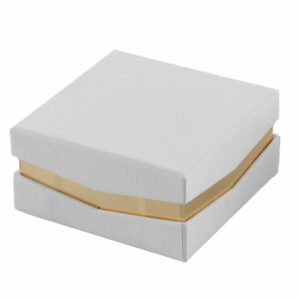 Scatola porta confetti quadrata, liscia, bianco