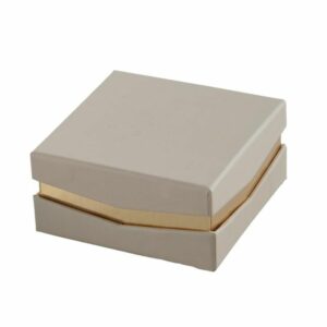 Scatola porta confetti quadrata, liscia, tortora