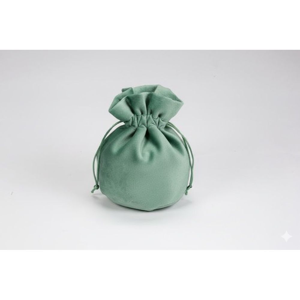 Sacchetto porta confetti in velluto, verde salvia