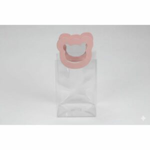 Shopper con manico a orsetto, rosa