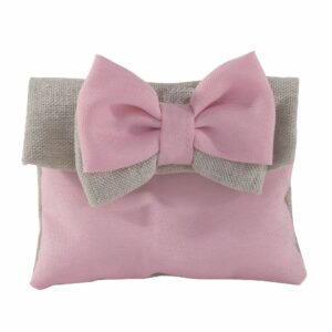 Muffin, Pochette porta confetti con fiocco, rosa