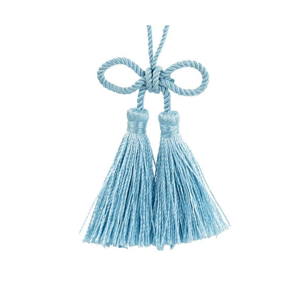 Fiocco in cordoncino con nappina, azzurro
