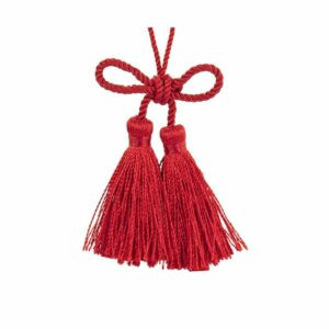 Fiocco in cordoncino con nappina, rosso