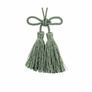 Fiocco in cordoncino con nappina, verde salvia