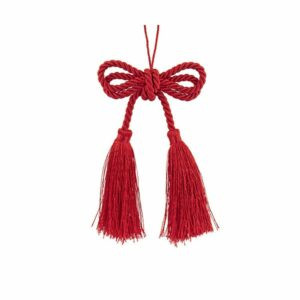 Doppio Fiocco in cordoncino con nappina, rosso