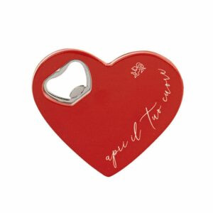 APRIBOTTIGLIE Cuore in melamina, ROSSO
