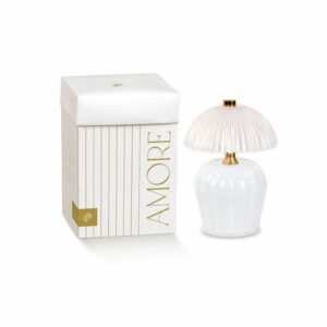 Lampada in vetro e ceramica, bianco