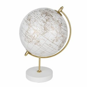 Mappamondo VOYAGE bianco e oro