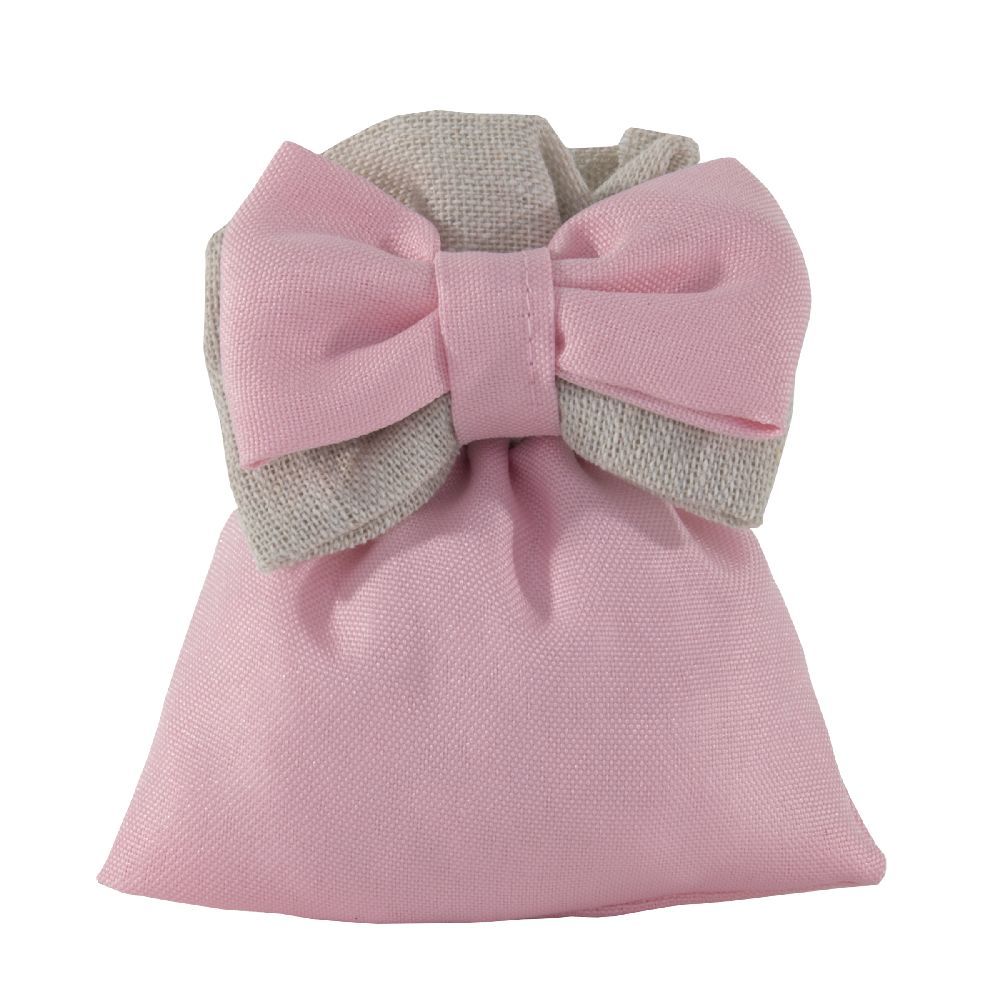 Muffin, Sacchetto porta confetti con fiocco, rosa