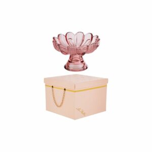 Alzatina in vetro a forma di fiore, ciliegia