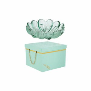 Coppetta in vetro a forma di fiore, verde menta