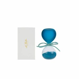 Clessidra in vetro azzurro satinato