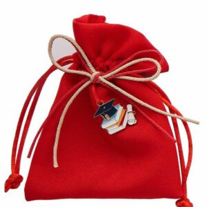 Sacchetto porta confetti con LIBRI, rosso