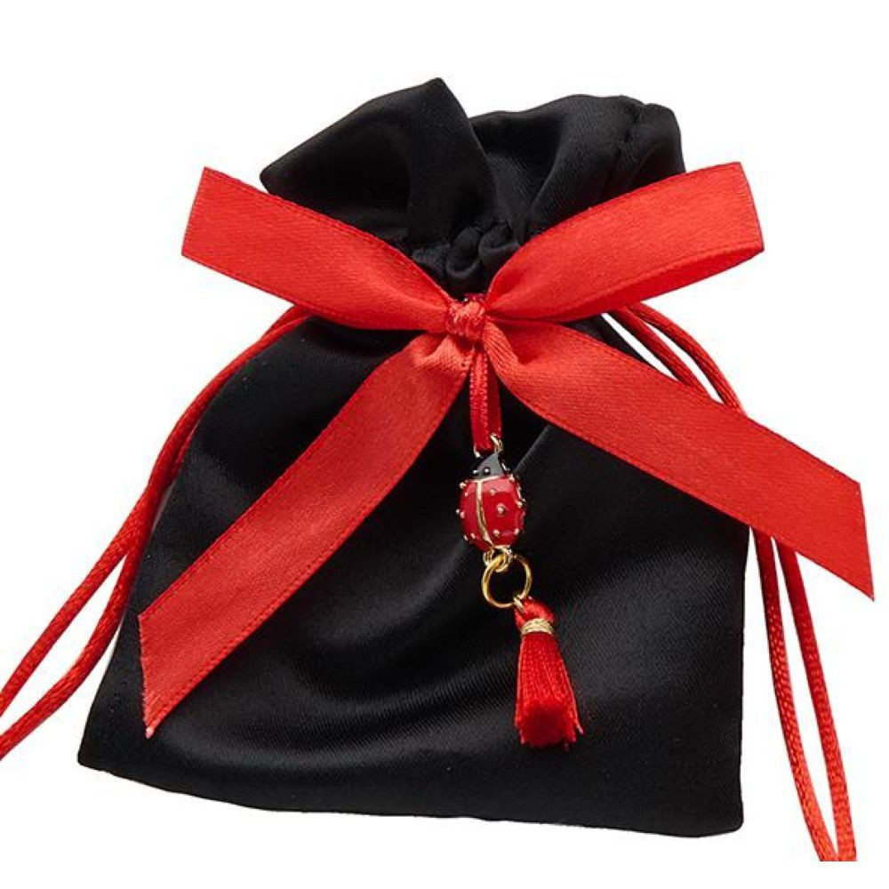Sacchetto porta confetti con COCCINELLA, nero
