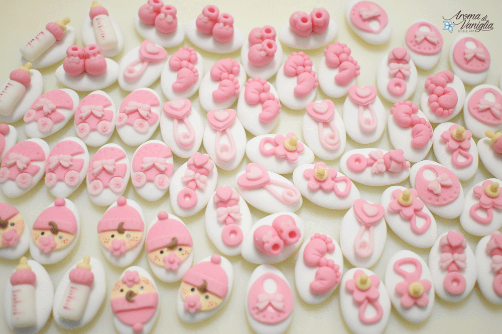 scatolina cinque confetti, 1 decorazione nascita/battesimo, rosa - immagine 4