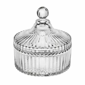 Alzatina porta confetti in vetro con coperchio